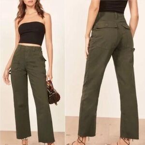 Reformation Utility Pants in army green